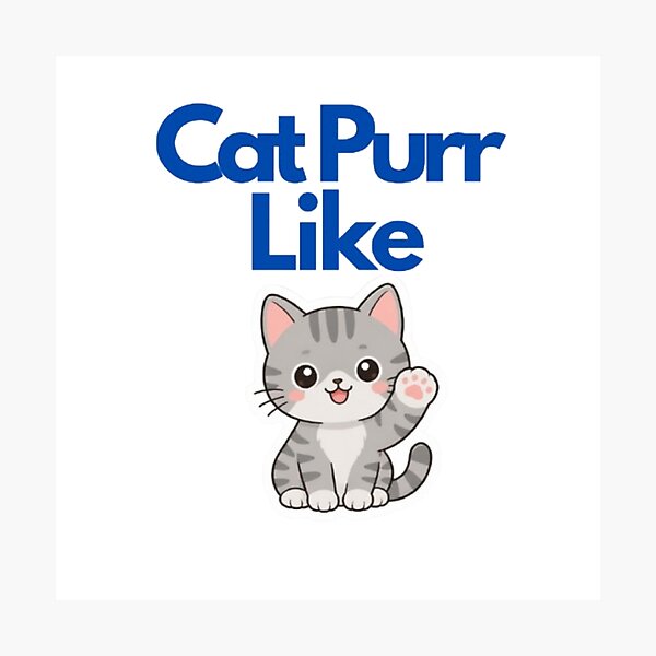 Item preview, Cute Purring Cat – Kawaii Gray Tabby Kitten designed and sold by PrintforDesign.