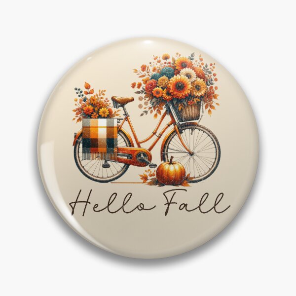 Item preview, Vintage Fall Bicycle with Flowers & Pumpkin | Autumn Cottagecore designed and sold by NotasCreativa.