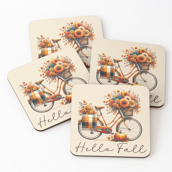 Item preview, Vintage Fall Bicycle with Flowers & Pumpkin | Autumn Cottagecore designed and sold by NotasCreativa.