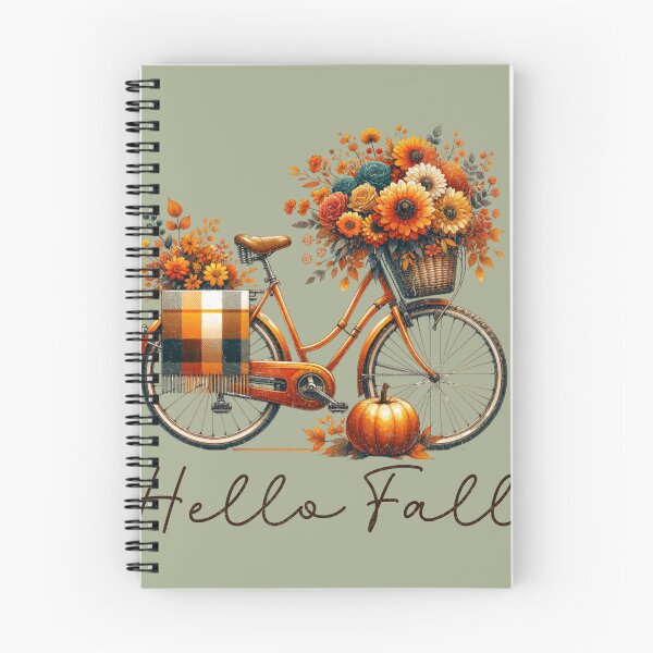 Item preview, Vintage Fall Bicycle with Flowers & Pumpkin | Autumn Cottagecore designed and sold by NotasCreativa.
