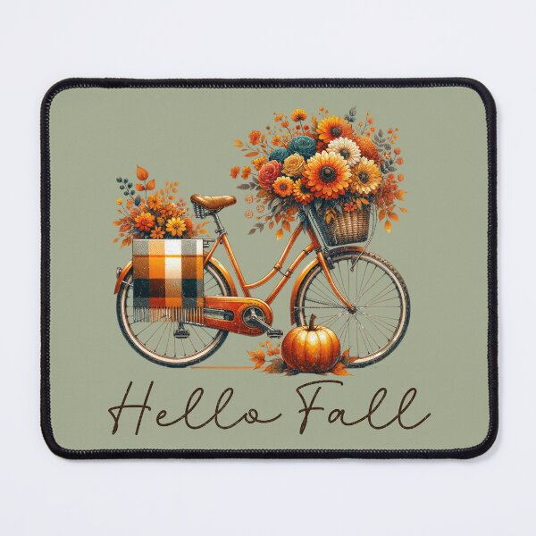 Item preview, Vintage Fall Bicycle with Flowers & Pumpkin | Autumn Cottagecore designed and sold by NotasCreativa.
