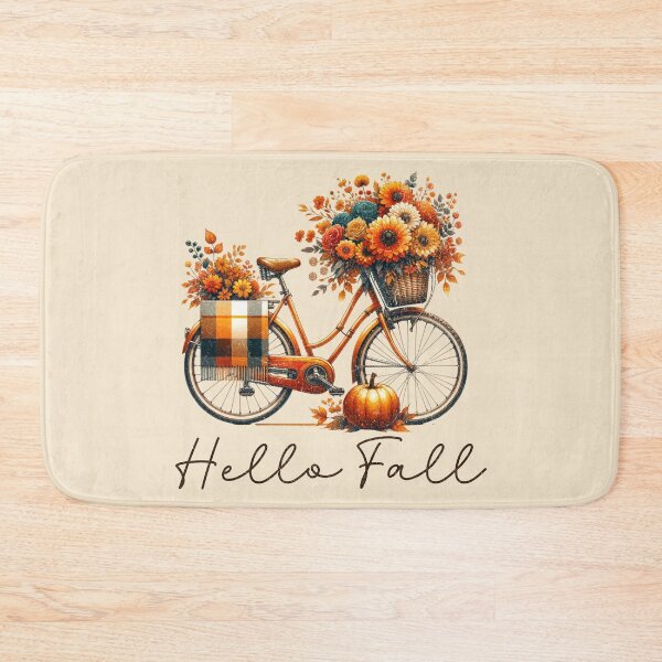 Item preview, Vintage Fall Bicycle with Flowers & Pumpkin | Autumn Cottagecore designed and sold by NotasCreativa.