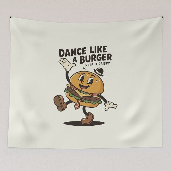 Item preview, Joyful Cheeseburger Performer Doing Dance Kick designed and sold by HoopeStylee.