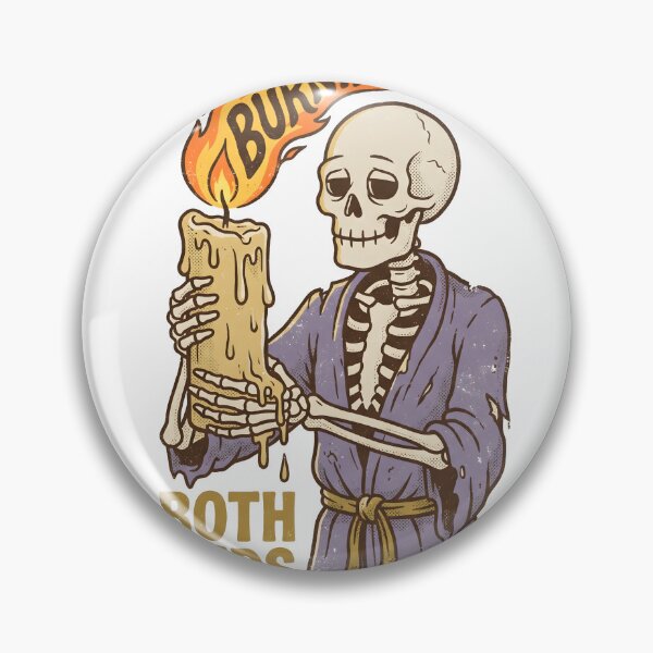 Item preview, Skeleton in Purple Robe Holding Melting Flame Candle Burning Both Ends Graphic designed and sold by MisteryDesigner.
