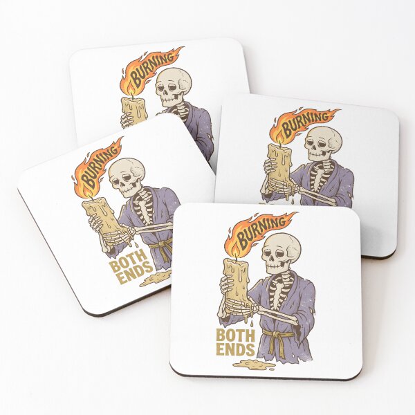 Item preview, Skeleton in Purple Robe Holding Melting Flame Candle Burning Both Ends Graphic designed and sold by MisteryDesigner.
