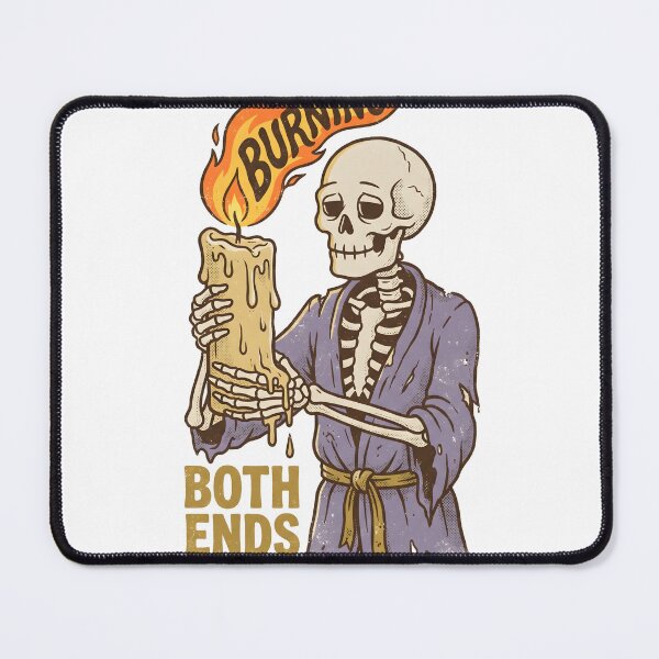 Item preview, Skeleton in Purple Robe Holding Melting Flame Candle Burning Both Ends Graphic designed and sold by MisteryDesigner.