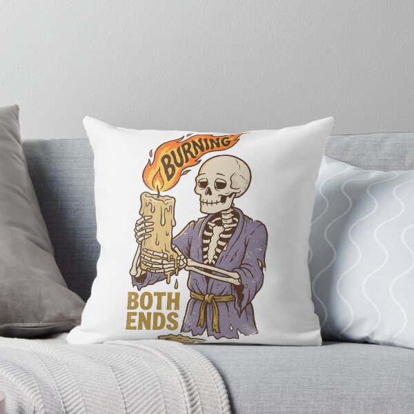 Item preview, Skeleton in Purple Robe Holding Melting Flame Candle Burning Both Ends Graphic designed and sold by MisteryDesigner.