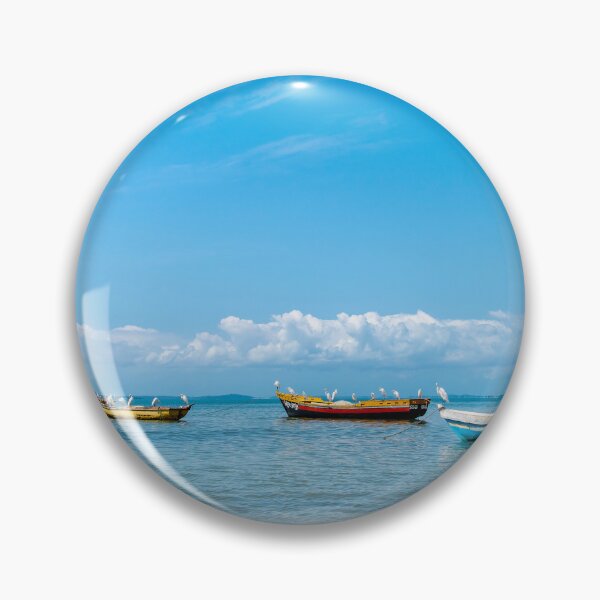 Item preview, Serene Coastal Fishing Boats and Egrets in Bahia designed and sold by ThaCriações.