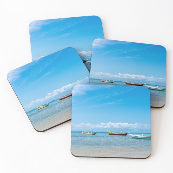 Item preview, Serene Coastal Fishing Boats and Egrets in Bahia designed and sold by ThaCriações.