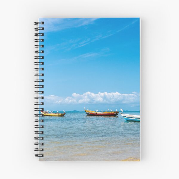 Item preview, Serene Coastal Fishing Boats and Egrets in Bahia designed and sold by ThaCriações.
