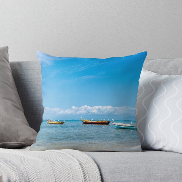 Item preview, Serene Coastal Fishing Boats and Egrets in Bahia designed and sold by ThaCriações.