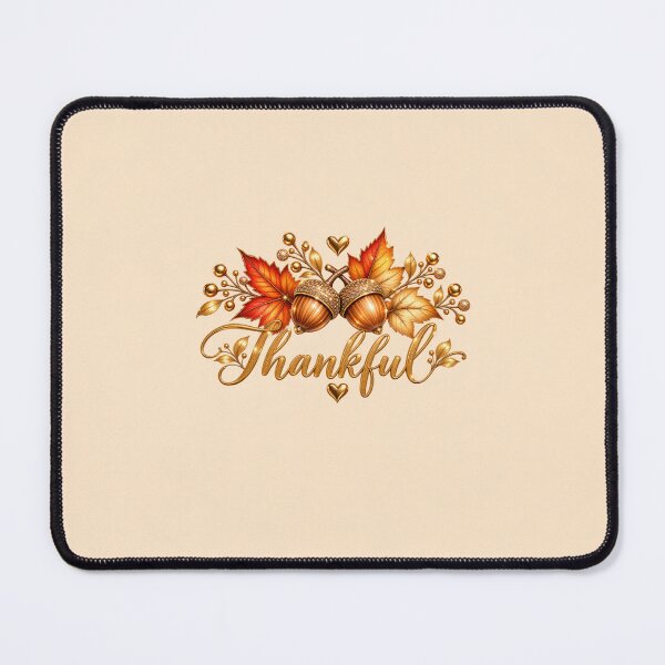 Item preview, Thankful Acorns – Elegant Beige & Gold Thanksgiving Mug designed and sold by HO•Designs.