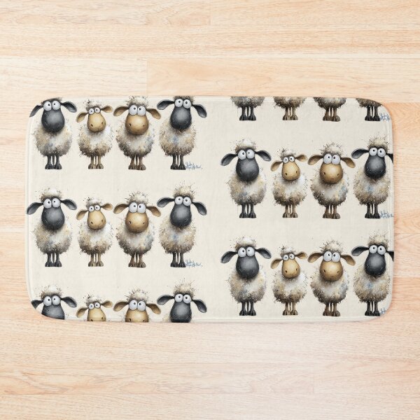 Item preview, Gorgeous Sheep ' Four Sheep in a Row ’ BY SHiRLeY MacARTHuR designed and sold by Shirley MacArthur Art.
