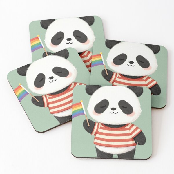 Item preview, Cute Hand Drawn Animal – Cozy Whimsical Illustration panda lgbt flag  designed and sold by Rooted & Co.