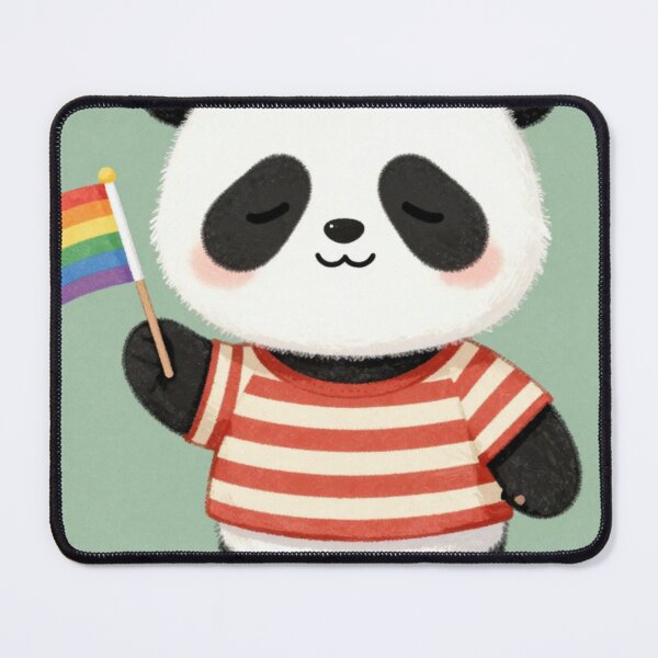 Item preview, Cute Hand Drawn Animal – Cozy Whimsical Illustration panda lgbt flag designed and sold by Rooted & Co.