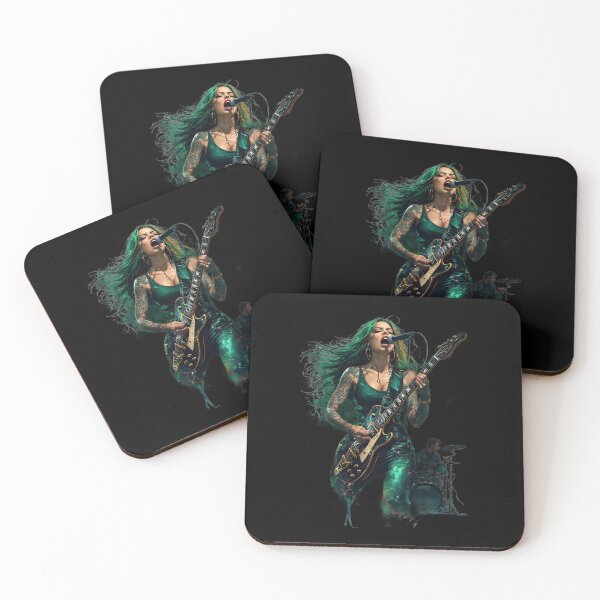 Item preview, Green Hair Female Rock Guitarist Band Art designed and sold by UrbanPrts.
