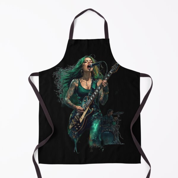 Item preview, Green Hair Female Rock Guitarist Band Art designed and sold by UrbanPrts.