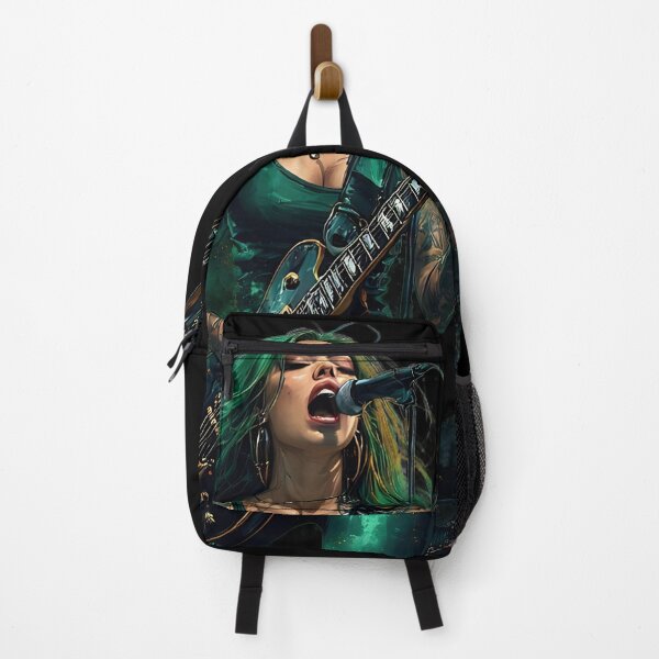 Item preview, Green Hair Female Rock Guitarist Band Art designed and sold by UrbanPrts.