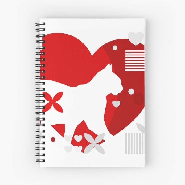 Item preview, Cat Silhouette in Heart – Abstract Red Cat Lover designed and sold by chaaval.