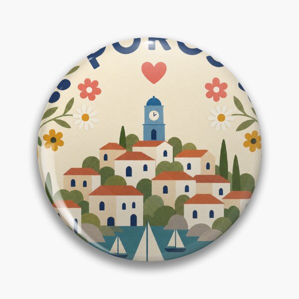 Aperçu de l'œuvre Poros Grèce Souvenir de voyage Art populaire moderne créée et vendue par VisualArtsOasis.
