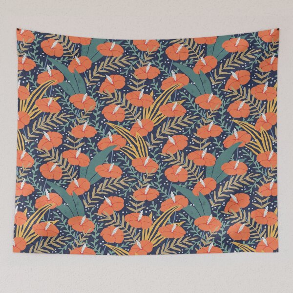 Item preview, Tropical Boho Hothouse Floral - 373e56 designed and sold by knitetgantt.