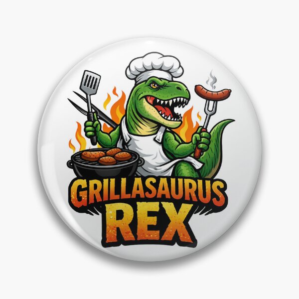 Item preview, Grillasaurus Rex Funny Dinosaur BBQ Grill Master Design. designed and sold by The-T-In-Retro.