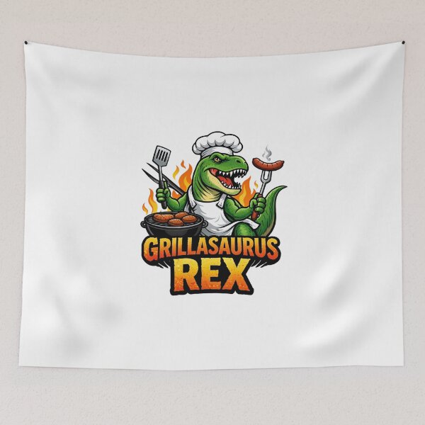 Item preview, Grillasaurus Rex Funny Dinosaur BBQ Grill Master Design. designed and sold by The-T-In-Retro.
