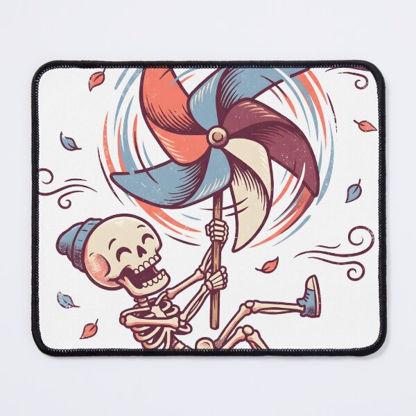 Item preview, keleton Wearing Beanie Flying with Giant Spinning Wind Pinwheel Toy designed and sold by MisteryDesigner.