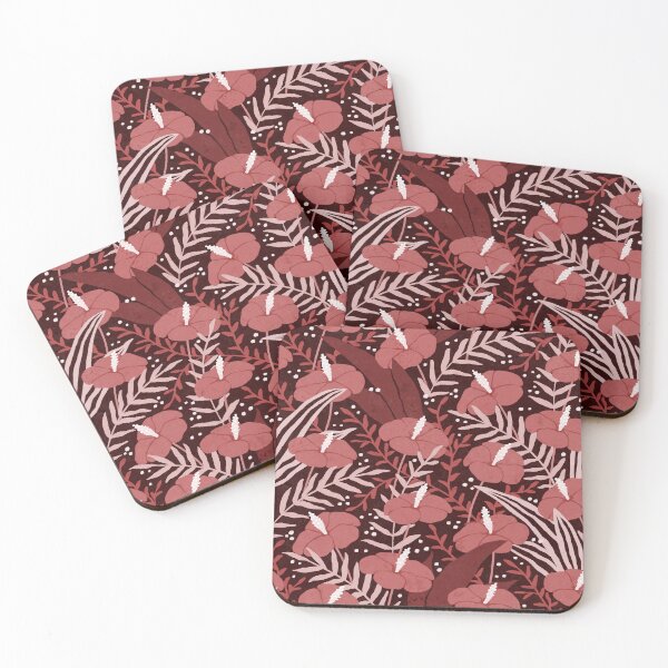 Item preview, Tropical Boho Hothouse Floral - 3f1b1b designed and sold by knitetgantt.