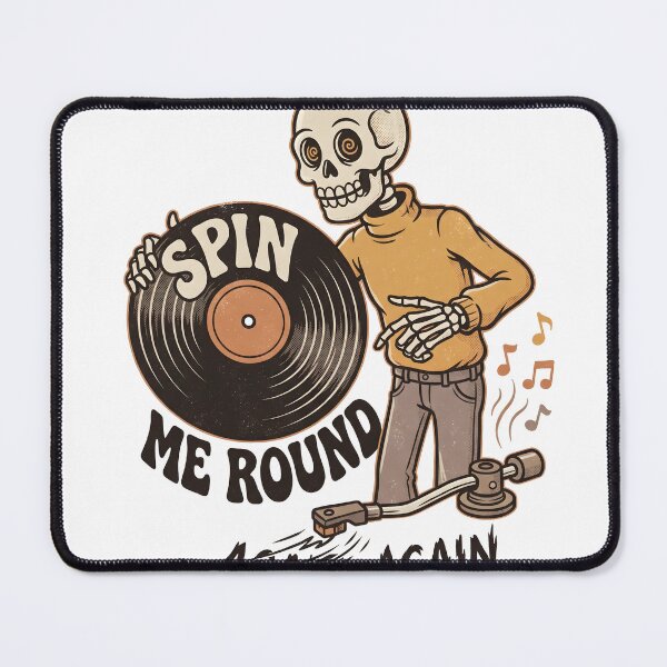 Item preview, Skeleton in Sweater Spinning Vinyl Record on Turntable Spin Me Round Graphic designed and sold by MisteryDesigner.