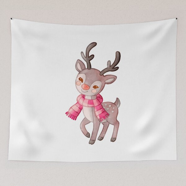 Item preview, Cute Reindeer Red Scarf Winter Digital Art designed and sold by Cosplay Evolution.
