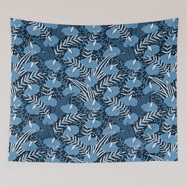 Item preview, Tropical Boho Hothouse Floral - 1b2f3f designed and sold by knitetgantt.