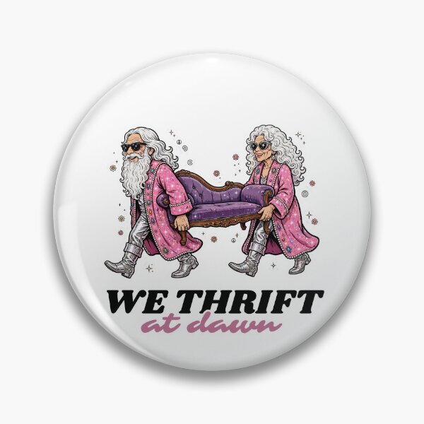 Item preview, We Thrift At Dawn - Vintage Couch Thrift Couple Funny designed and sold by Neurospicy Trolls.