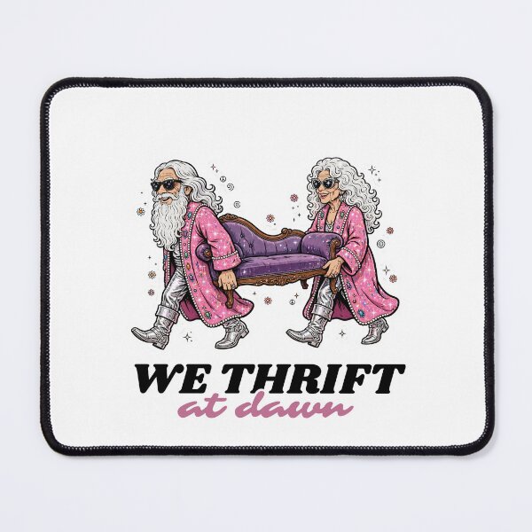 Item preview, We Thrift At Dawn - Vintage Couch Thrift Couple Funny designed and sold by Neurospicy Trolls.