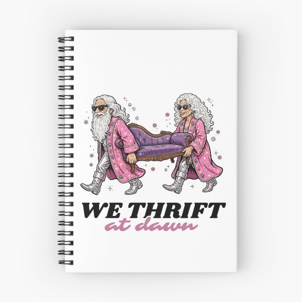 Item preview, We Thrift At Dawn - Vintage Couch Thrift Couple Funny designed and sold by Neurospicy Trolls.