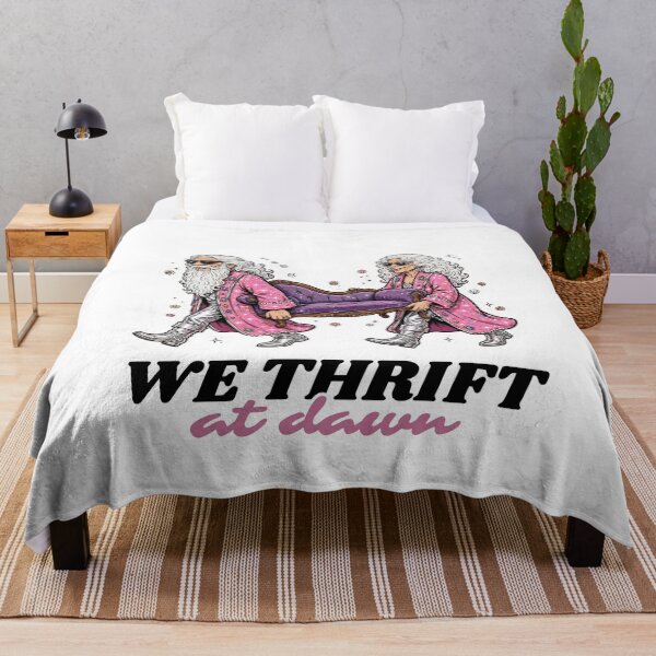 Item preview, We Thrift At Dawn - Vintage Couch Thrift Couple Funny designed and sold by Neurospicy Trolls.
