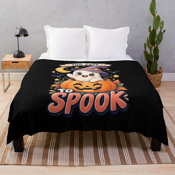Item preview, Too Cute to Spook – Cute Halloween Ghost and Pumpkin Design for Kids designed and sold by FreshPixelArt.