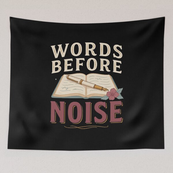 Item preview, Words Before Noise T Shirt, Writer Aesthetic Shirt, Literary Tee, Poet Gift, Book Lover Shirt designed and sold by Daily Mood Tees.