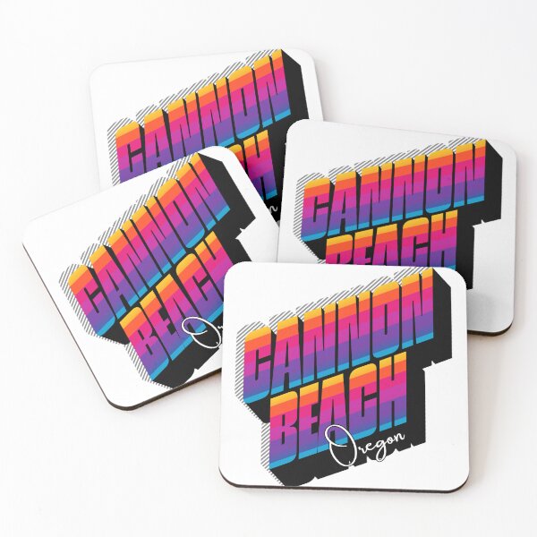 Item preview, Cannon Beach Oregon Retro Sunset 80s Vintage Travel T-Shirt Design designed and sold by DonnaRaine.