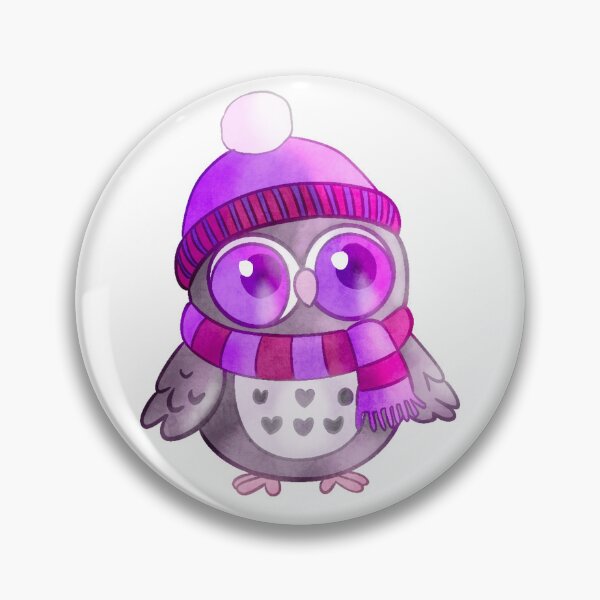 Item preview, Cute Owl in Purple Beanie Winter Digital Art designed and sold by Cosplay Evolution.
