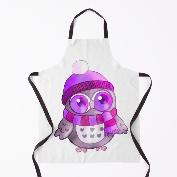 Item preview, Cute Owl in Purple Beanie Winter Digital Art designed and sold by Cosplay Evolution.