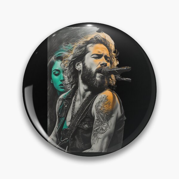 Item preview, Edgy Rock Singer Sketch Art with Teal Accent designed and sold by UrbanPrts.