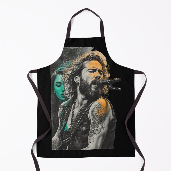 Item preview, Edgy Rock Singer Sketch Art with Teal Accent designed and sold by UrbanPrts.