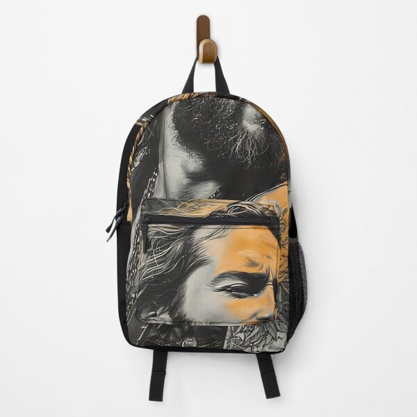 Item preview, Edgy Rock Singer Sketch Art with Teal Accent designed and sold by UrbanPrts.