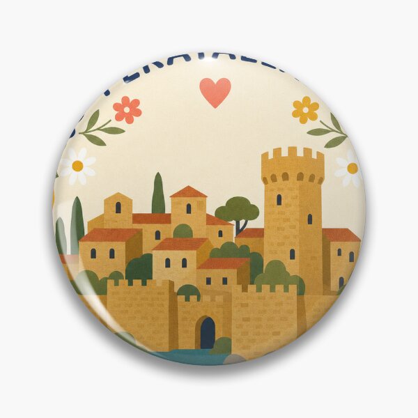 Item preview, Peratallada Spain Travel Souvenir Modern Folk Art designed and sold by VisualArtsOasis.