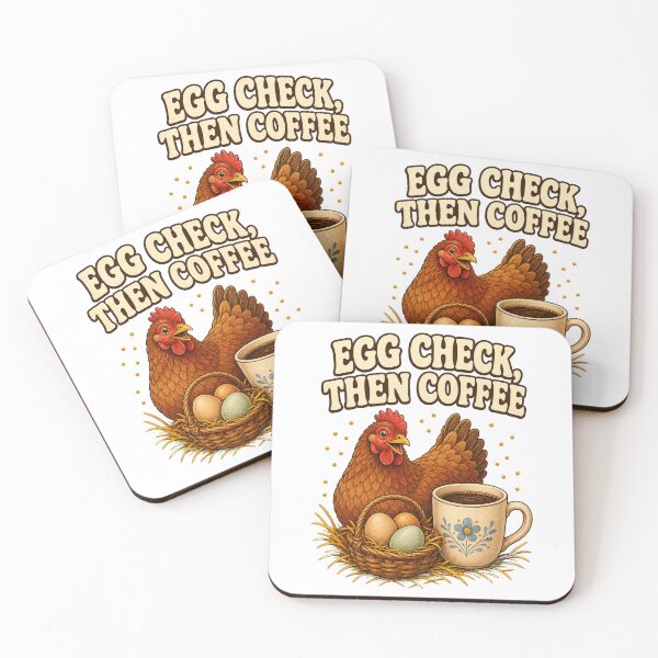 Item preview, Egg Check Then Coffee Vintage Chicken Keeper Humor designed and sold by CheerfulNest.