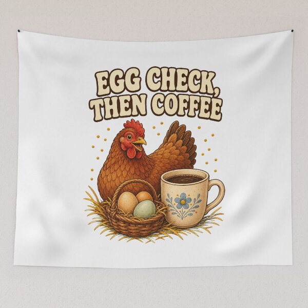 Item preview, Egg Check Then Coffee Vintage Chicken Keeper Humor designed and sold by CheerfulNest.