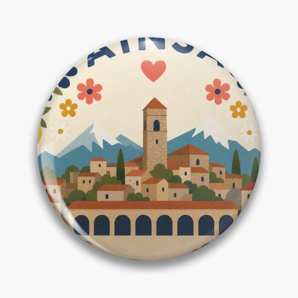 Item preview, Ainsa Spain Travel Souvenir Modern Folk Art designed and sold by VisualArtsOasis.