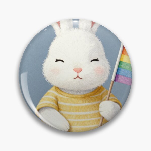 Item preview, Cute Hand Drawn Animal – Cozy Whimsical Illustration bunny gbt flag  designed and sold by Rooted & Co.