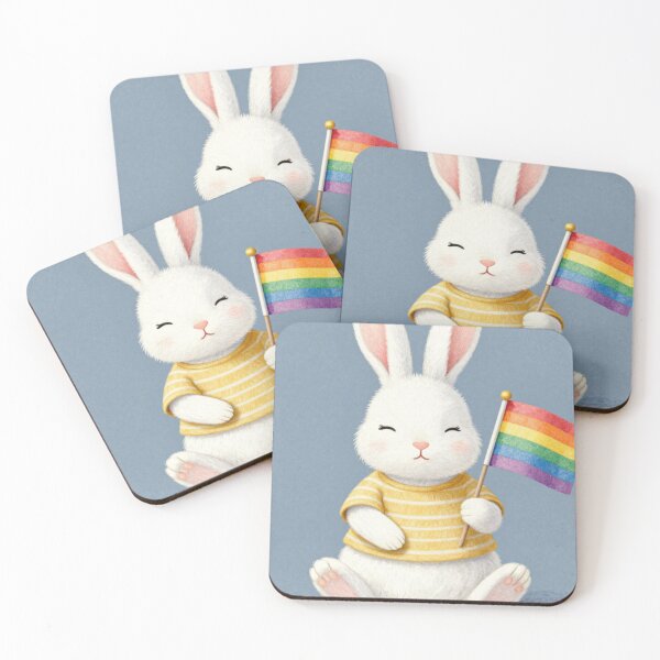 Item preview, Cute Hand Drawn Animal – Cozy Whimsical Illustration bunny gbt flag  designed and sold by Rooted & Co.